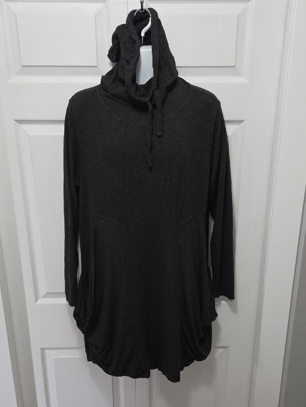 Kensie Charcoal Hooded Long Sleeve Tunic Size XL